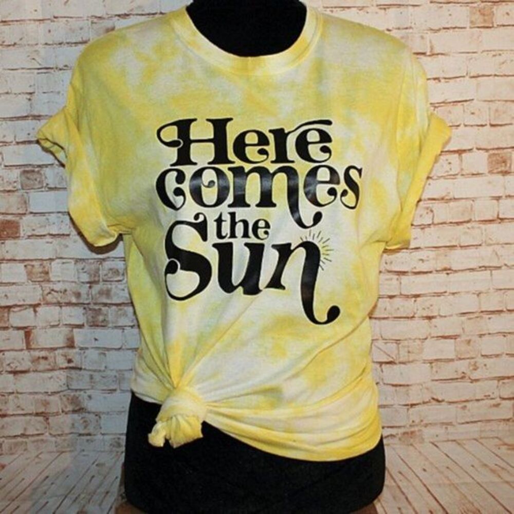 Here comes the sun bleached yellow T-shirt